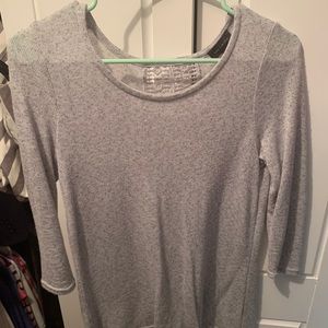 Grey sweater with lace detailing down back